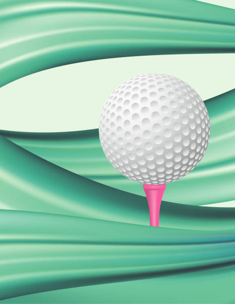 шаблон турнира по гольфу - golf ball golf curve banner stock illustrations