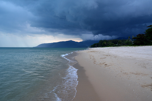 Storm approaching the idyllic Nadan beach in Ao Khanom, Nakhon Si Thammarat province, Thailand