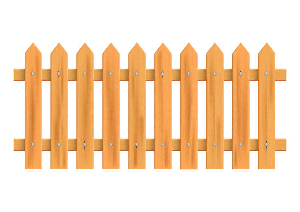 istock Retro vintage brown wooden fence vector illustration 1310600080