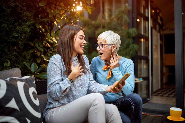 istock Woman with mother chatting 1310601002