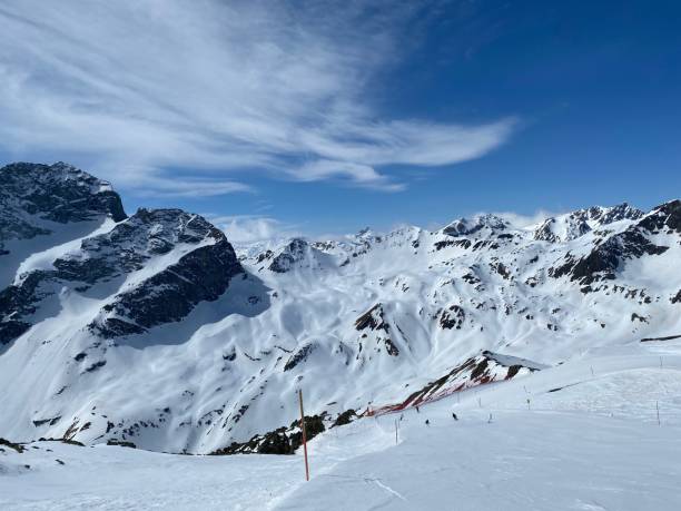 istock Panoramic view of St. Moritz Mountains, Engadine, Switzerland 1310601087