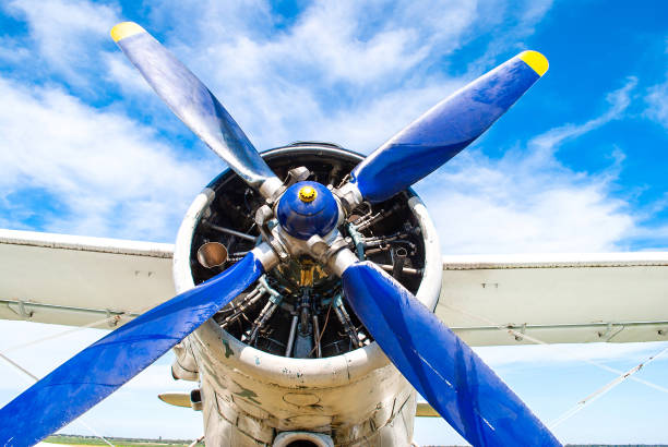 istock Old military plane propeller closeup 1310607090