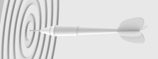 istock The dart hit right on target. Simple 3D illustration, 3D rendering. 1310609812