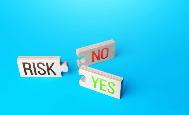 Risk puzzles with two Yes and No combinations connections. Business risk management concept. Forecasting and planning possible profit or consequences. Investment security. Company stress tolerance rompecabezas de riesgo con dos conexiones sí y no combinaciones. concepto de gestión de riesgos empresariales. previsión y planificación de posibles beneficios o consecuencias. seguridad de la inversión. tolerancia al estrés de la empresa