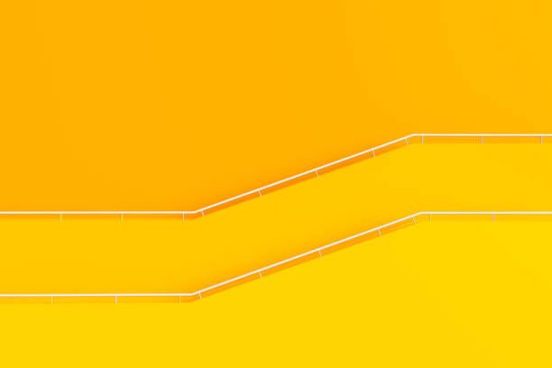 istock yellow building and step with railing, minimal 3d architecture 1310612235