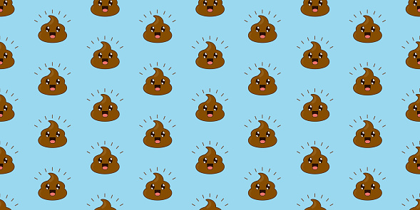 funny smile vector poop pattern for textile decoration and other various design materials