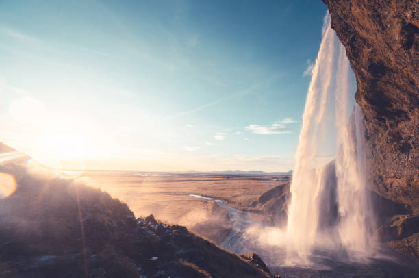 istock Seljalandsfoss waterfall at sunset, Iceland 1310621813