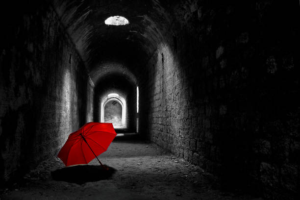 istock red umbrella is in the stone vestibule 1310626456