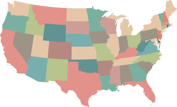 ilustrações, clipart, desenhos animados e ícones de mapa dos eua afirma em branco imprimível - map usa new england mid atlantic usa