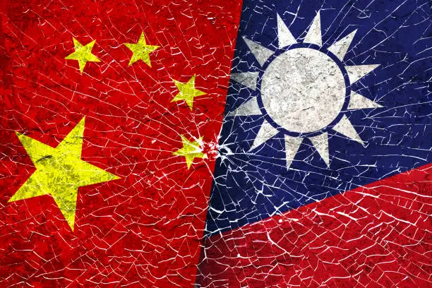 China and Taiwan Diplomatic Dispute, Trade War, Finance and Economic Sanction Concepts.