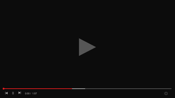 шаблон видео плеера для веб-приложений или мобильных приложений. блоги - interface icons push button button control panel stock illustrations