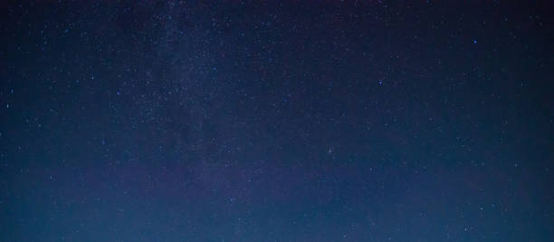 istock Panorama blue night sky on dark background.Universe filled with stars, nebula and galaxy with noise and grain.Photo by long exposure and select white balance.selection focus.amazing. 1310638066
