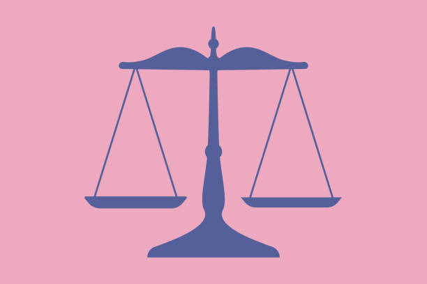 ilustraciones, imágenes clip art, dibujos animados e iconos de stock de icono de escala equilibrada - weight scale justice balance scales of justice