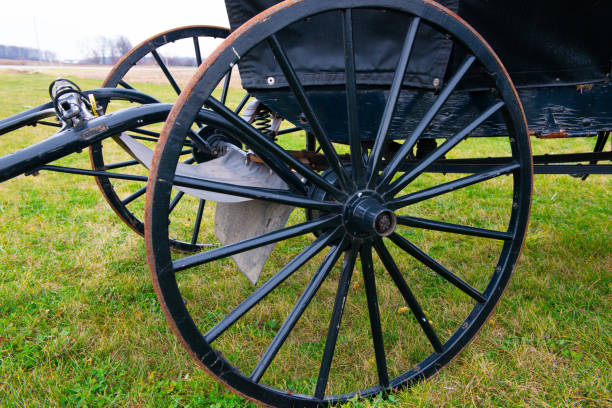 オールド アーミッシュ ワゴン ホイール ハミルトン郡 - wagon wheel ストックフォトと画像