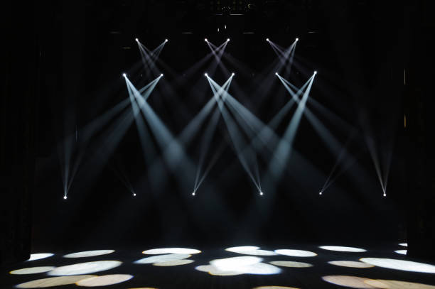 istock Free stage with lights, lighting devices on the consert. 1310643979