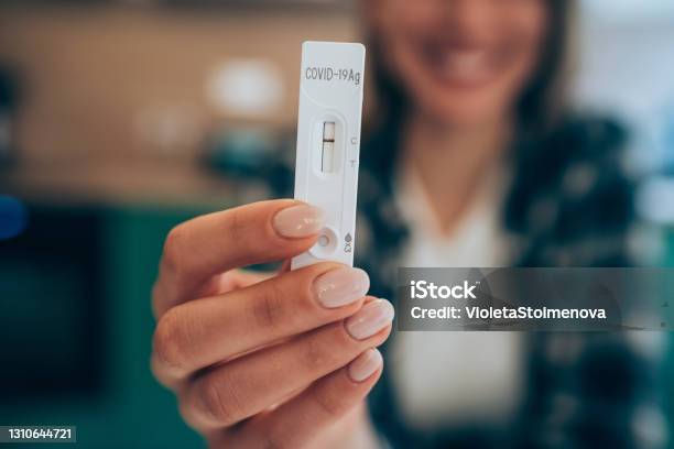 Negative Test Result By Using Rapid Test Device For Covid19 Stock Photo - Download Image Now