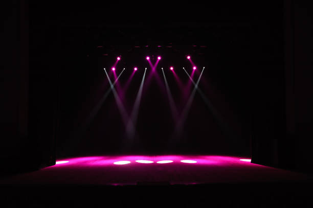 istock Free stage with lights, lighting devices on the consert. 1310644856