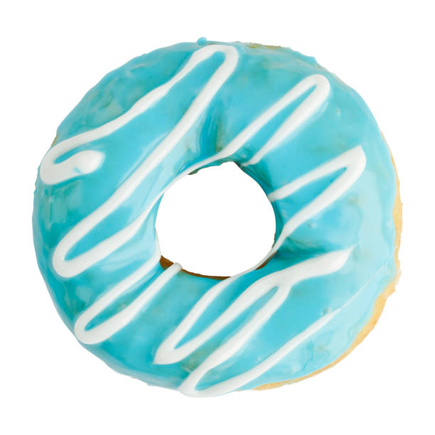 istock Donut in blue glaze drizzled with white topping. 1310645465