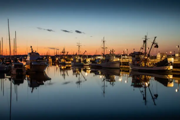 Sunset over Port Gardner Everett Washington