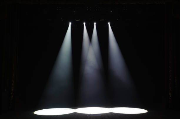istock Free stage with lights, lighting devices on the consert. 1310645846