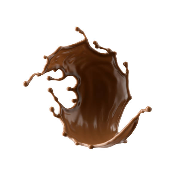 istock 3d render, chocolate splash, cacao drink or coffee, splashing cooking ingredient. Abstract liquid wave. Brown beverage clip art isolated on white background 1310646691