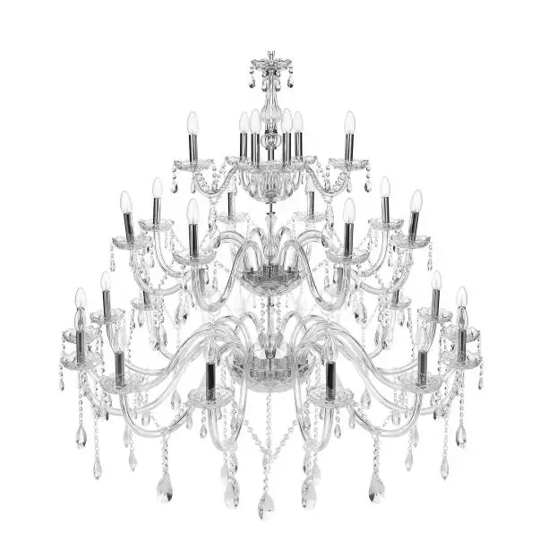 Chandelier in vintage style isolated on white background. High quality photo