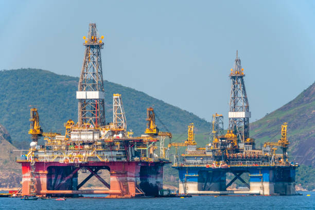 istock Two oil platforms in Guanabara Bay 1310657735