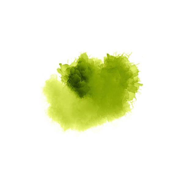 istock Artistic drawing Lime green shades Bright chaotic ink spots isolated on white backdrop Watercolor smoke Abstract texture Contemporary art 1310658715