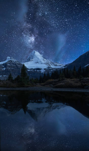 Mount Assiniboine under the star sky