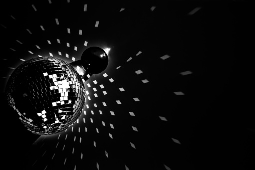 Black an White Strong Contrast Disco Ball Background