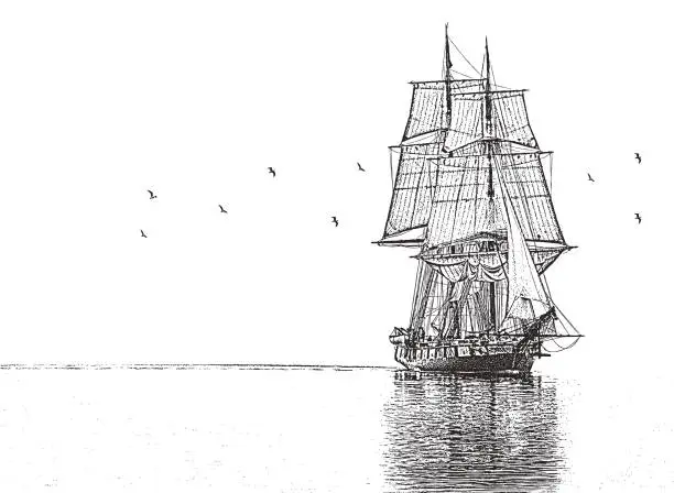 Vector illustration of Tall ship