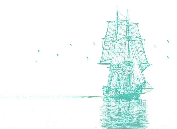 Vector illustration of Tall ship