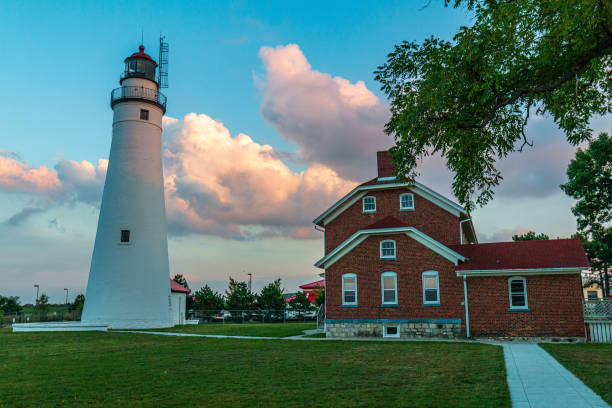 Fort Gratiot Lighthouse at Lighthouse Beach during Evening