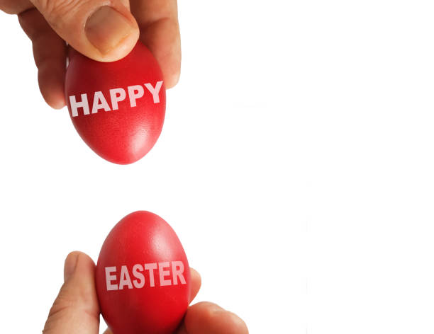 istock happy easter free red two  eggs beating    colors  for easter in greece isolated in white background for your message 1310689367