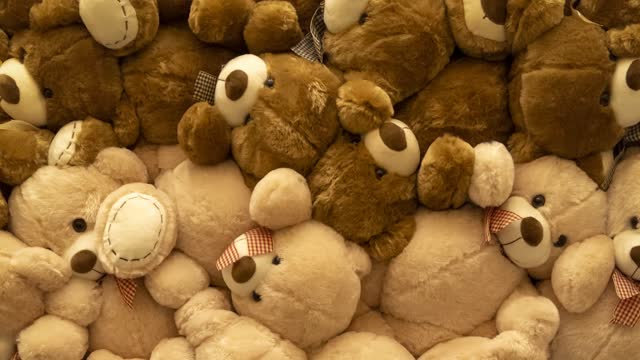 A bunch of bears toys