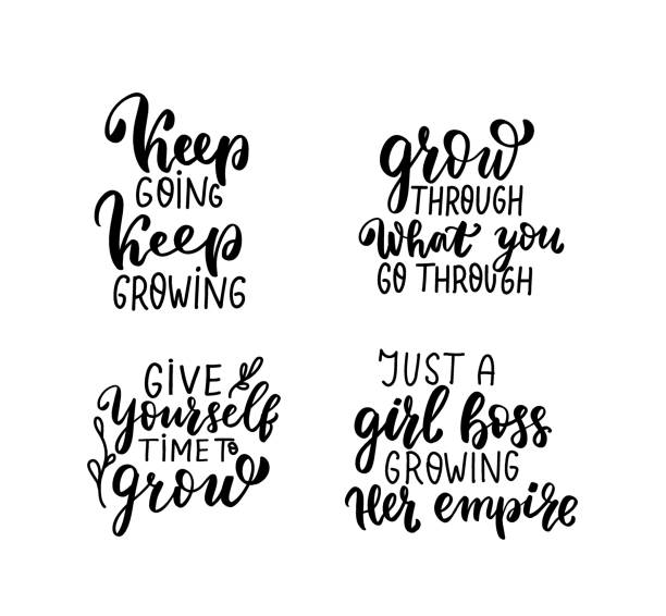 Small business owner quotes set. Keep goping, keep growing. Girl boss growing your empire. Time to grow. Shop small Entrepreneur tshirt. Hand lettering bundle, brush calligraphy vector design overlay Small business owner quotes set. Keep goping, keep growing. Girl boss growing your empire. Time to grow. Shop small Entrepreneur tshirt. Hand lettering bundle, brush calligraphy vector design overlay work motivational quotes stock illustrations