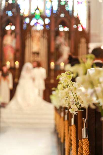 istock Happy wedding in a big church 1310695574
