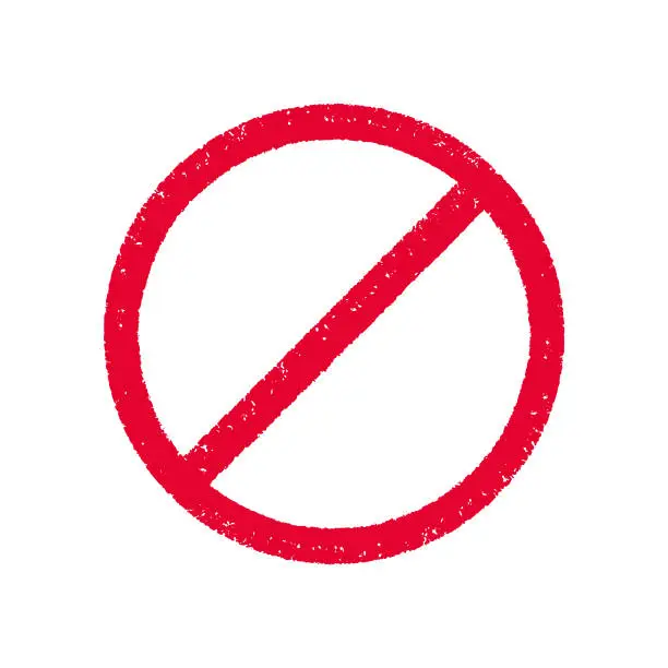 Vector illustration of No sign. Red prohibition sign.