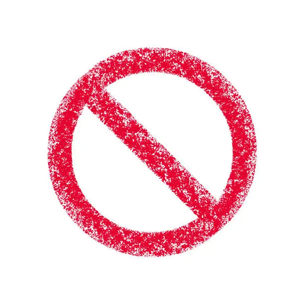 Vector illustration of Vector red prohibition sign