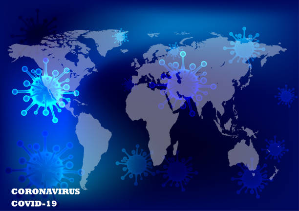 istock covid-19 of coronavirus and World map background Vector illustration 1310698556