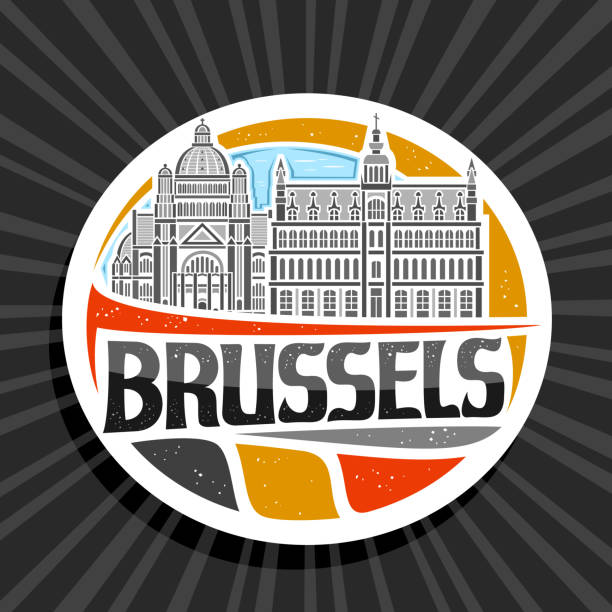 ilustrações de stock, clip art, desenhos animados e ícones de vector label for brussels - brussels