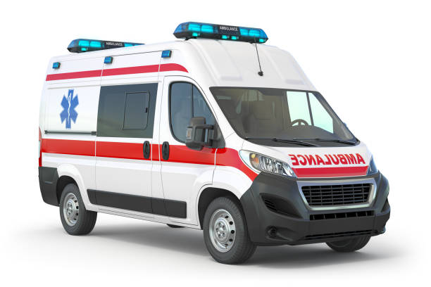 istock Ambulance car isolated on white. 1310709685