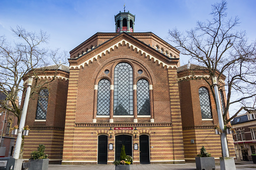 Historic catholic church on the cheese market square in Purmerend, Netherlands