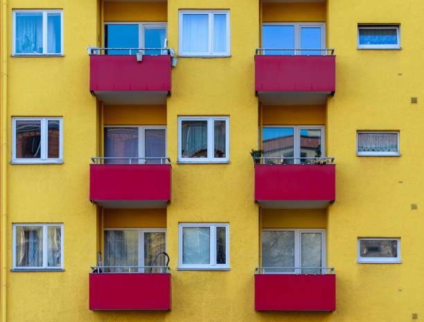 istock Full Frame Shot Of Yellow Building 1310711056