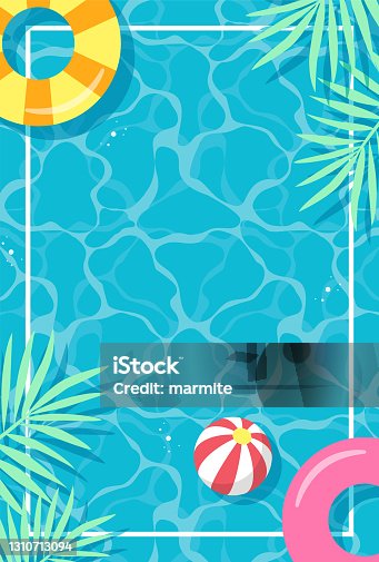 istock summer vector background with pool illustrations for banners, cards, flyers, social media wallpapers, etc. 1310713094