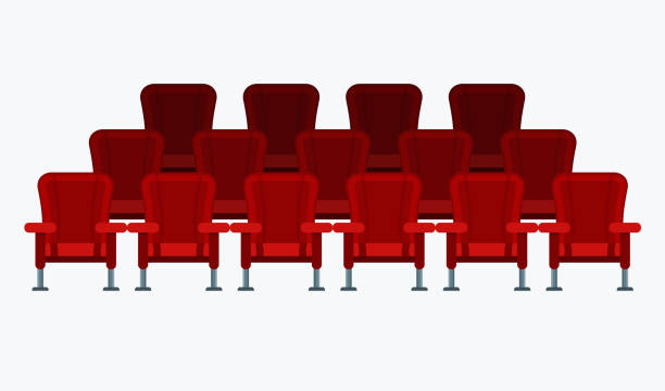 istock Auditorium and rows of red comfortable armchairs in the cinema. 1310713539