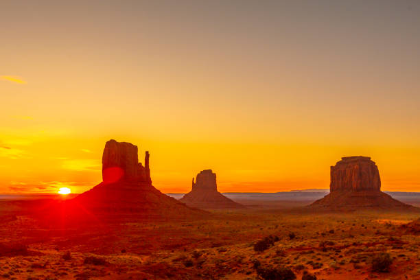 istock Red sunrise in the beautiful Monument Valley, Utah