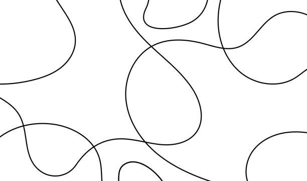 garis tipis bergelombang latar belakang vektor abstrak. kurva gelombang pola mulus. - pola ilustrasi stok