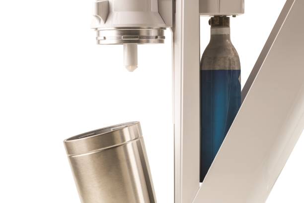 Close up inside view of sodastream machine. Sweden.