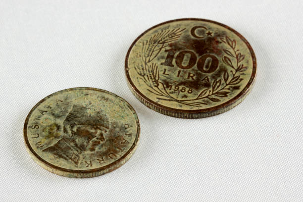 Old Turkish coin. Money collection.
